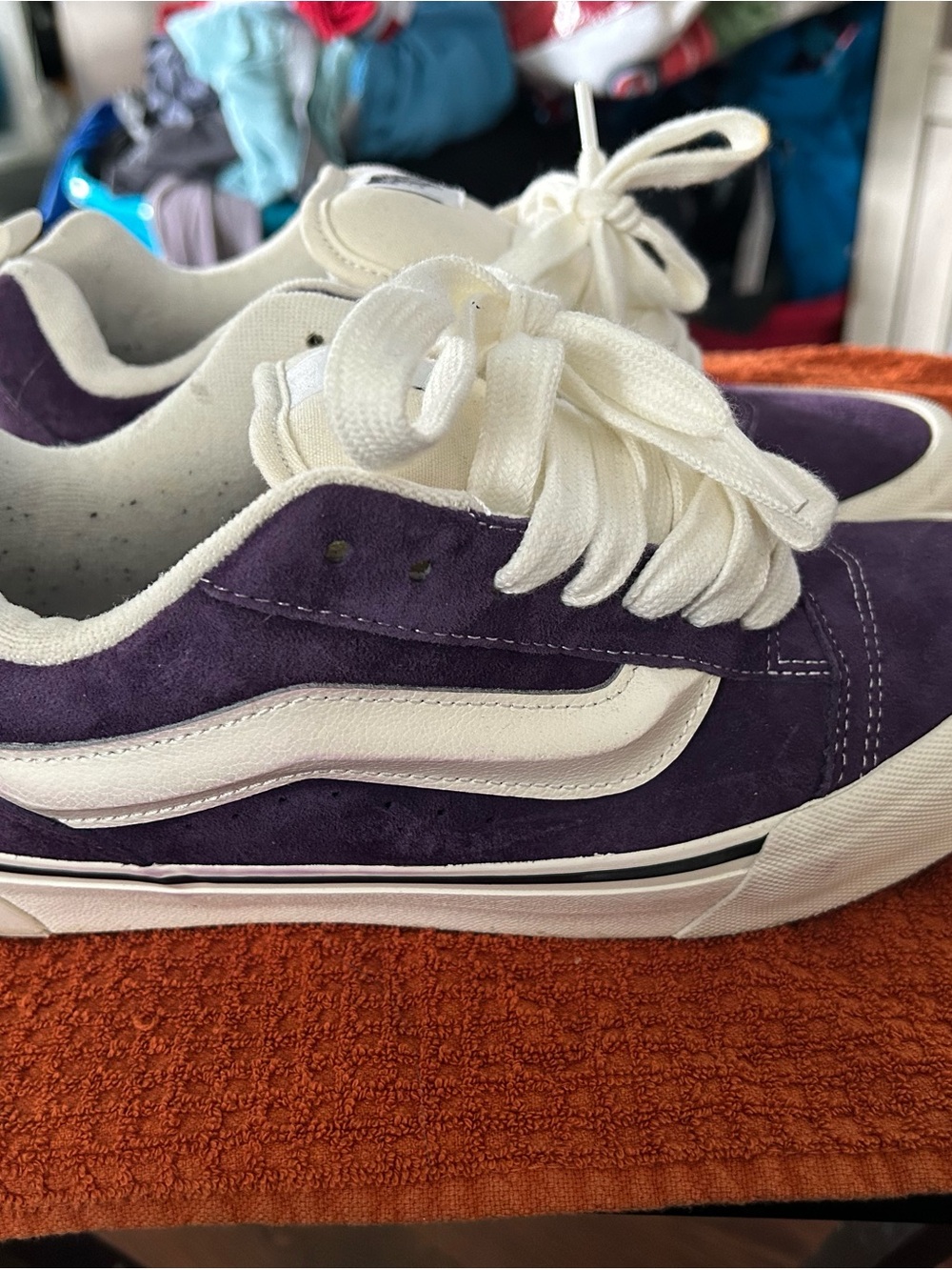 Vans Off The Wall purple & white sneakers Knu skool mens 8.5 women’s 10